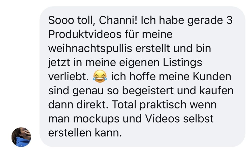 Nachricht einer Kundin