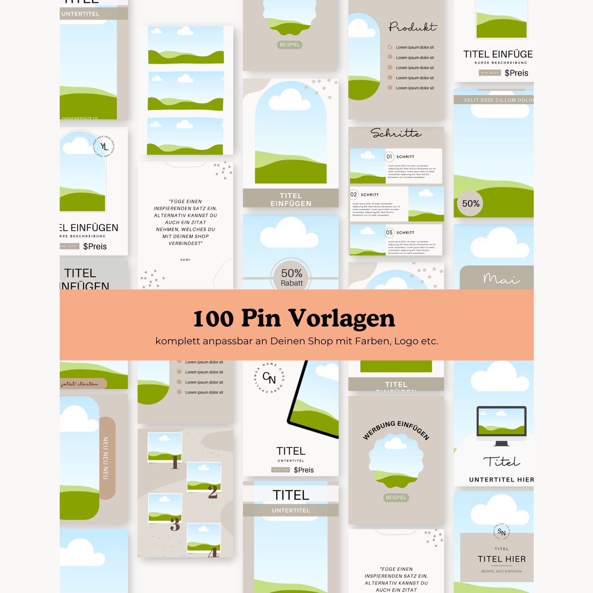100 Pin-Vorlagen für Canva